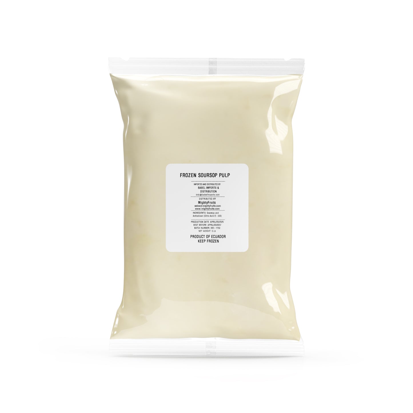 SOURSOP / GUANABANA PULP WITH SEEDS (Box of 4 - 10lbs)