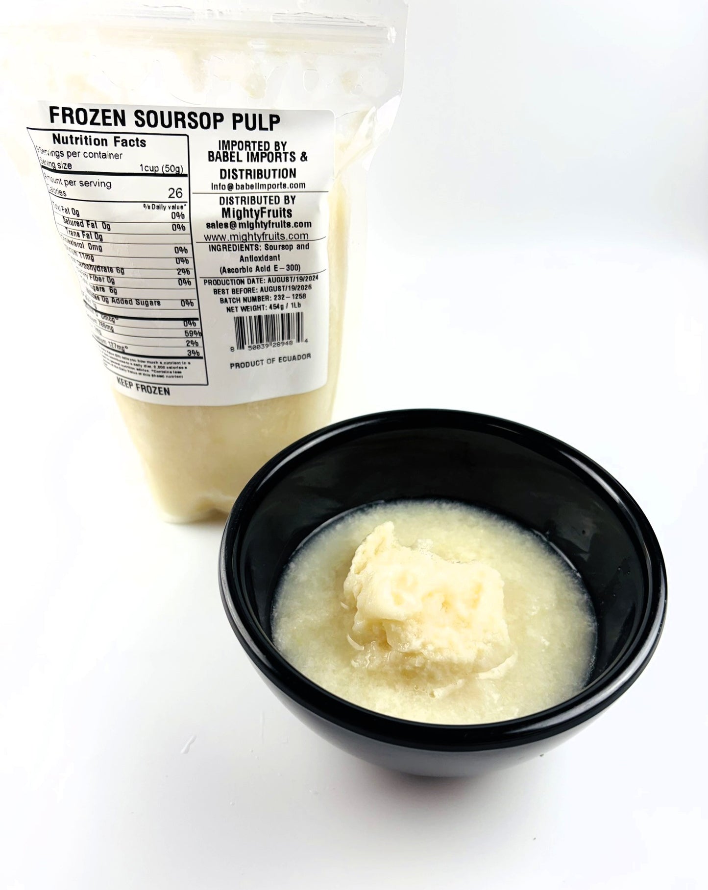 SOURSOP / GUANABANA PULP WITHOUT SEEDS (Box of 12 - 1 lbs bags)