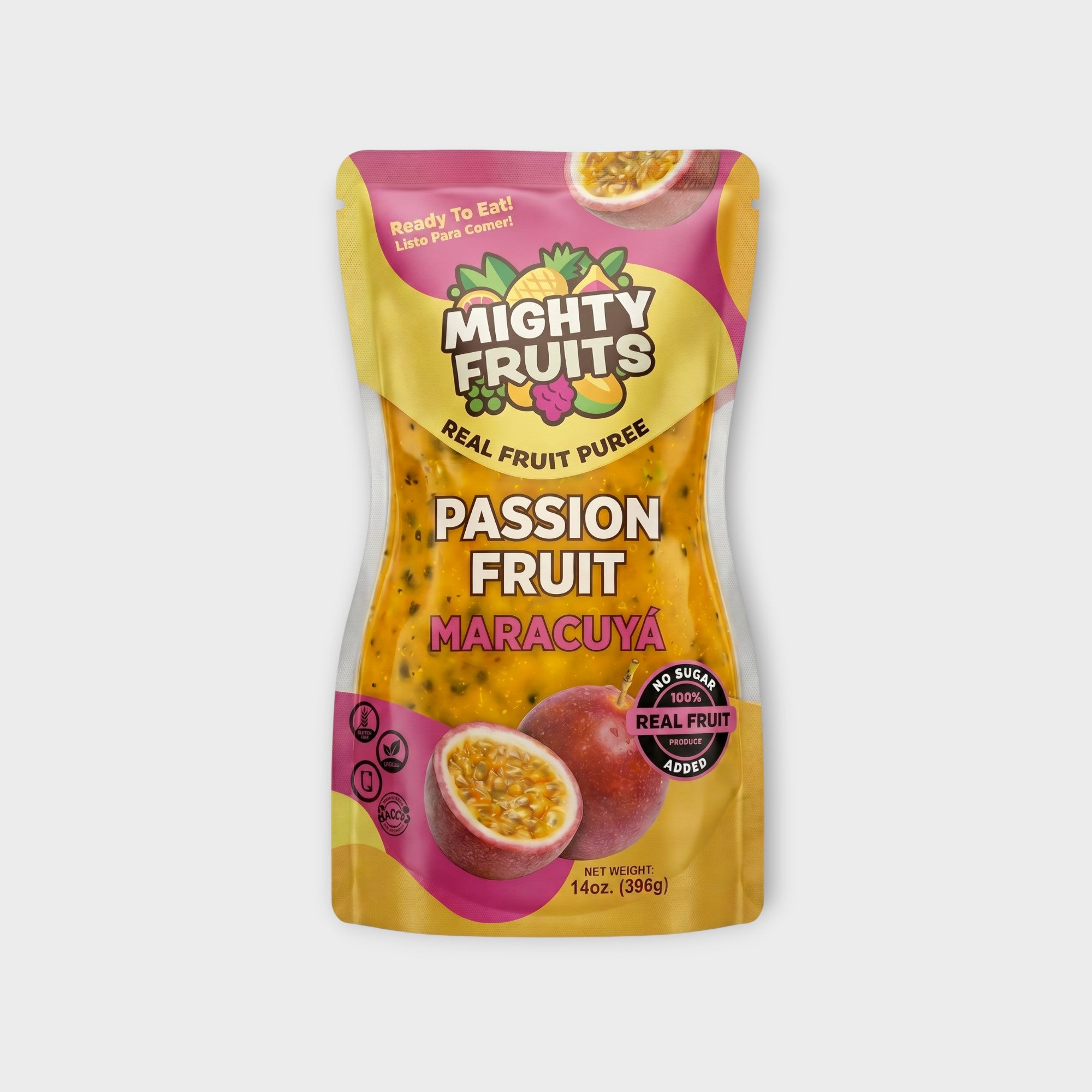 14 oz Pouch · Passion Fruit Purée with Seeds | Maracuyá con Semilla